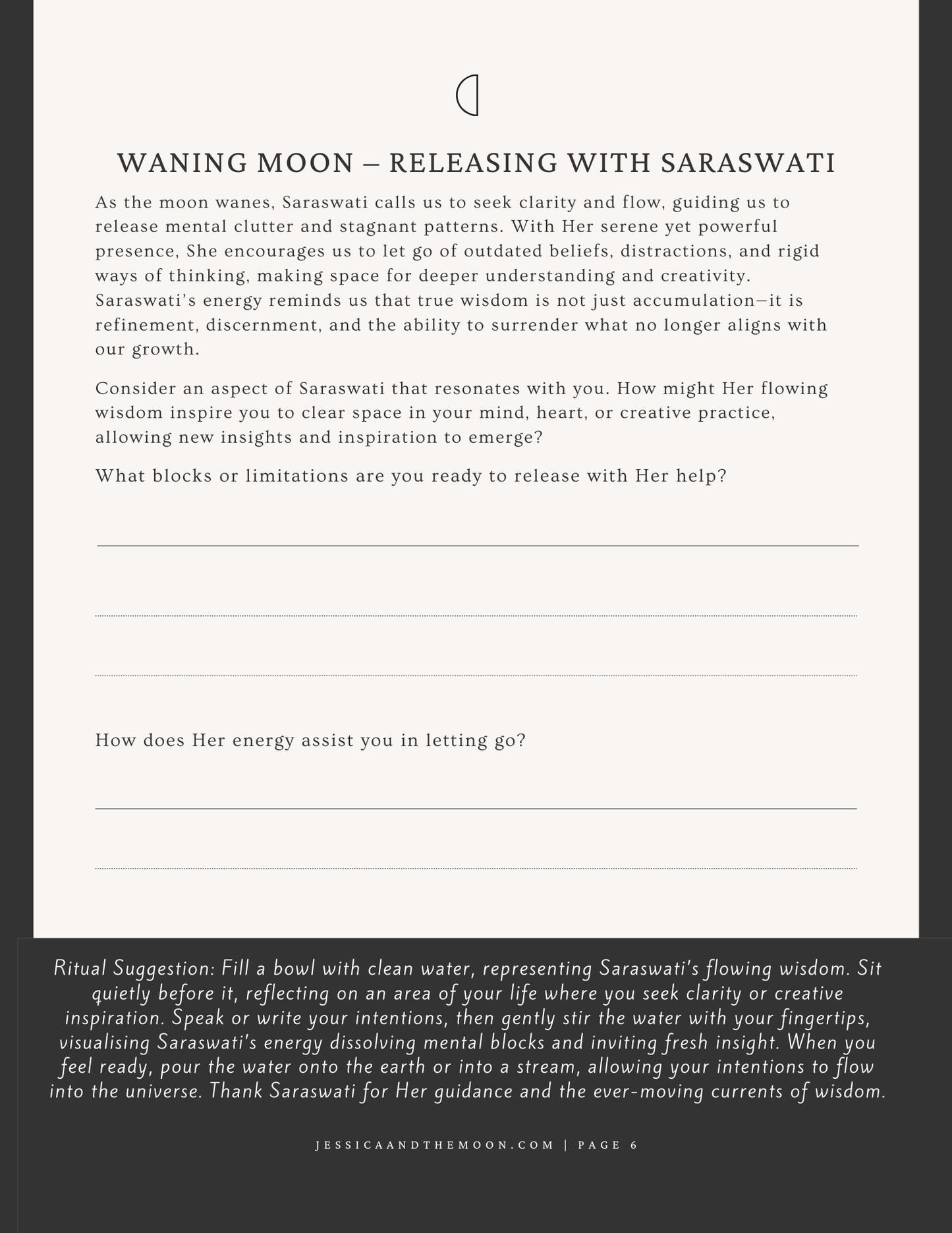 Goddess Workbook: Saraswati