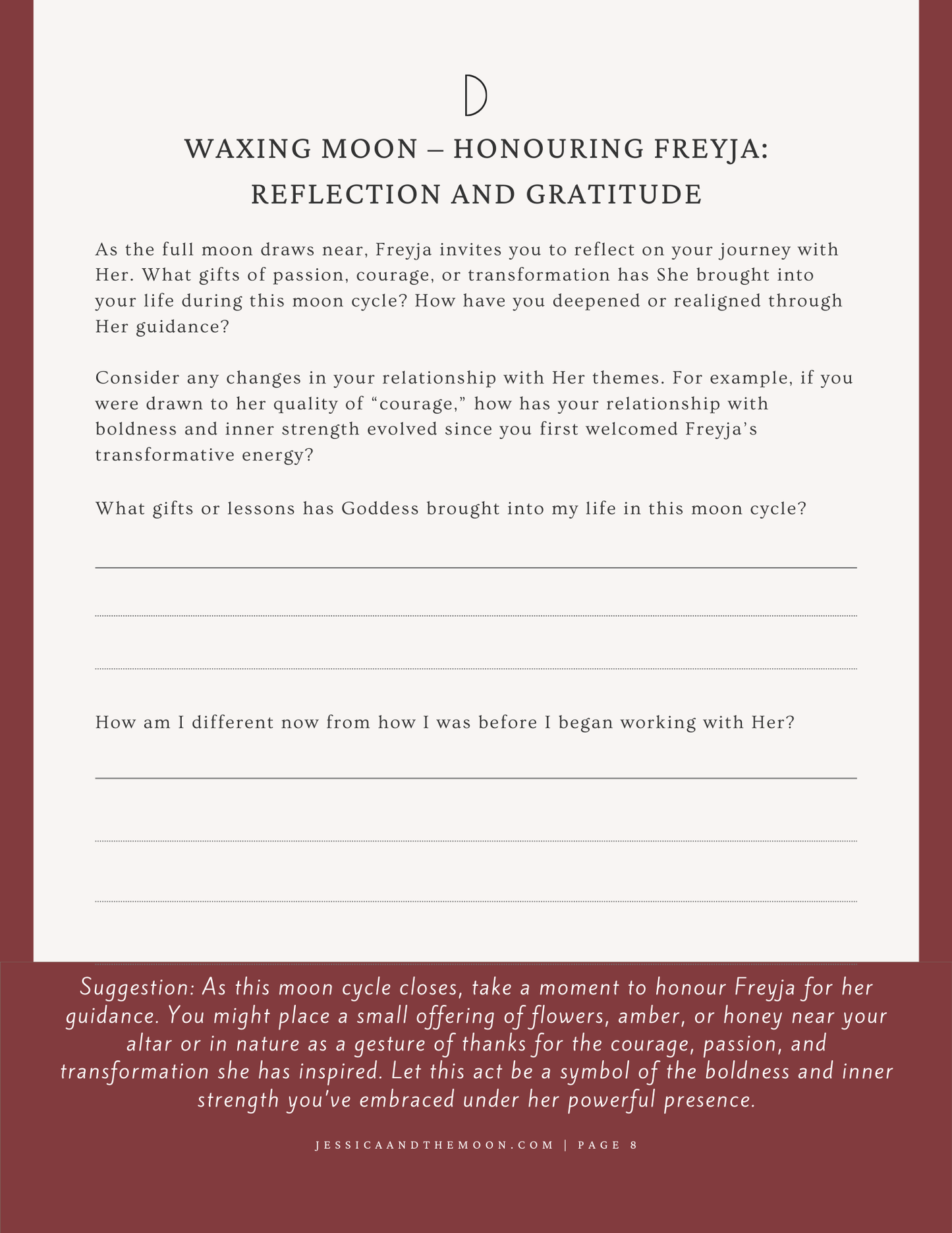 Goddess Workbook: Freyja